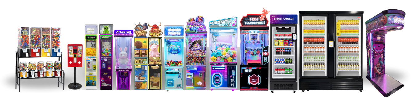 Full assortment of vending and amusement machines